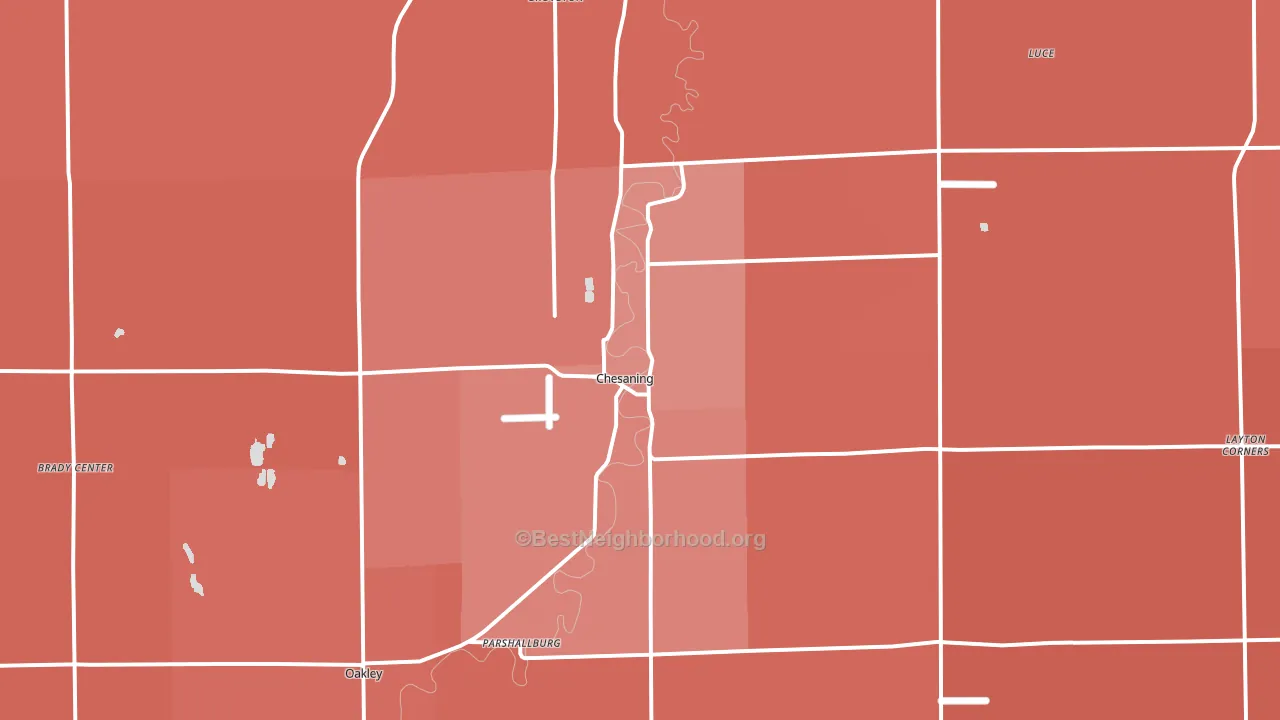Chesaning, MI block-group political-lean map