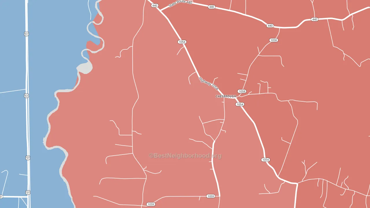 Chesbrough, LA block-group political-lean map