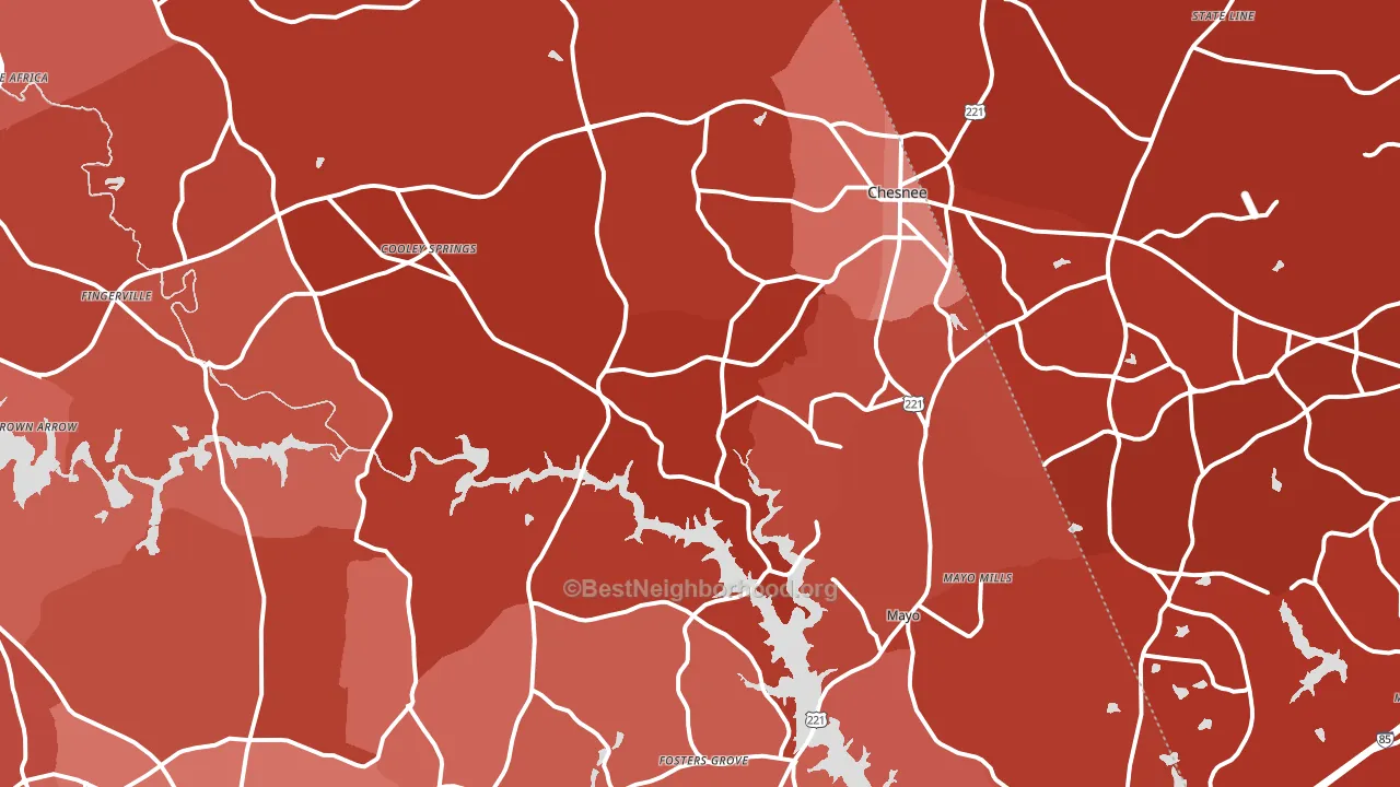 Chesnee, SC block-group political-lean map