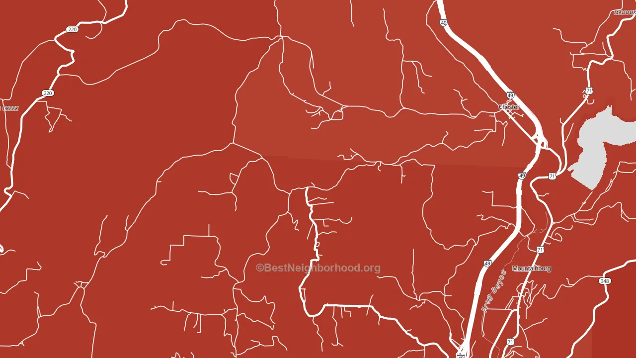 Chester, AR block-group political-lean map