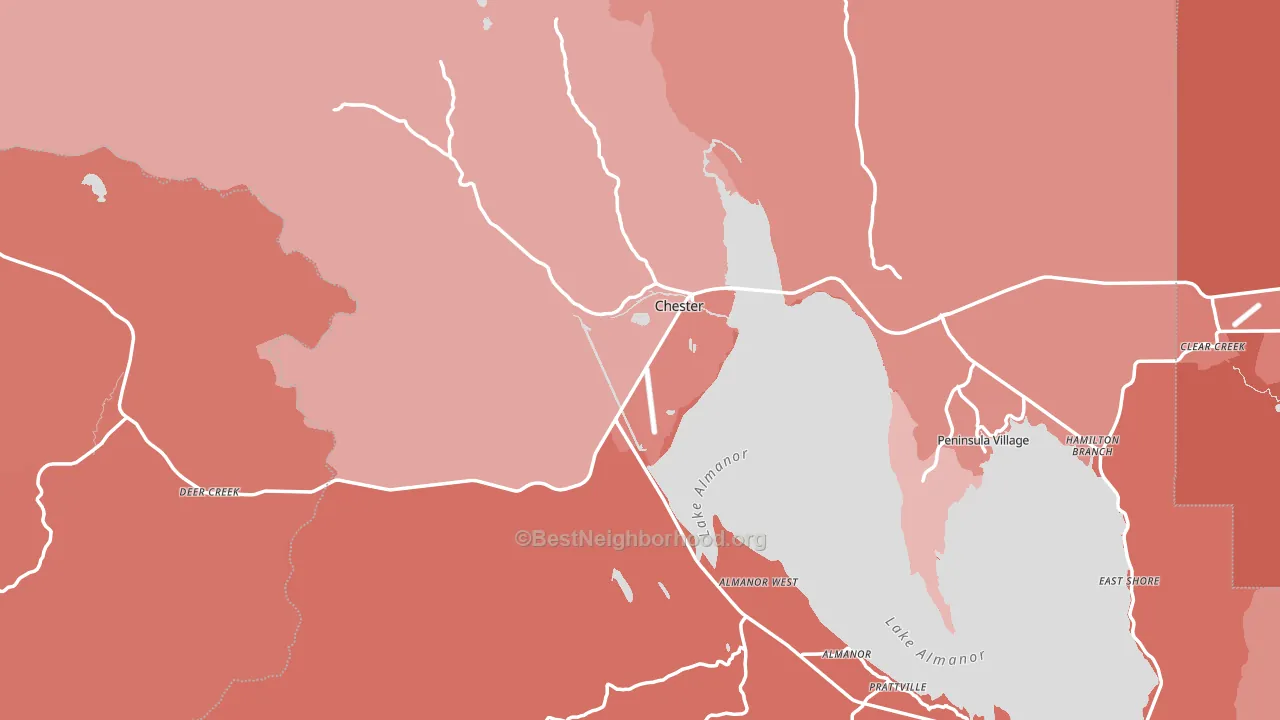 Chester, CA block-group political-lean map