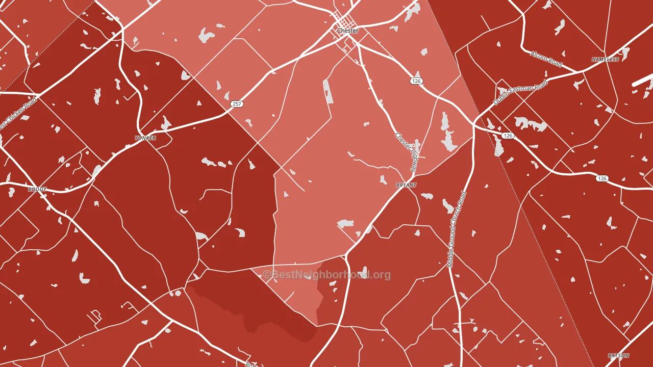 Chester, GA block-group political-lean map