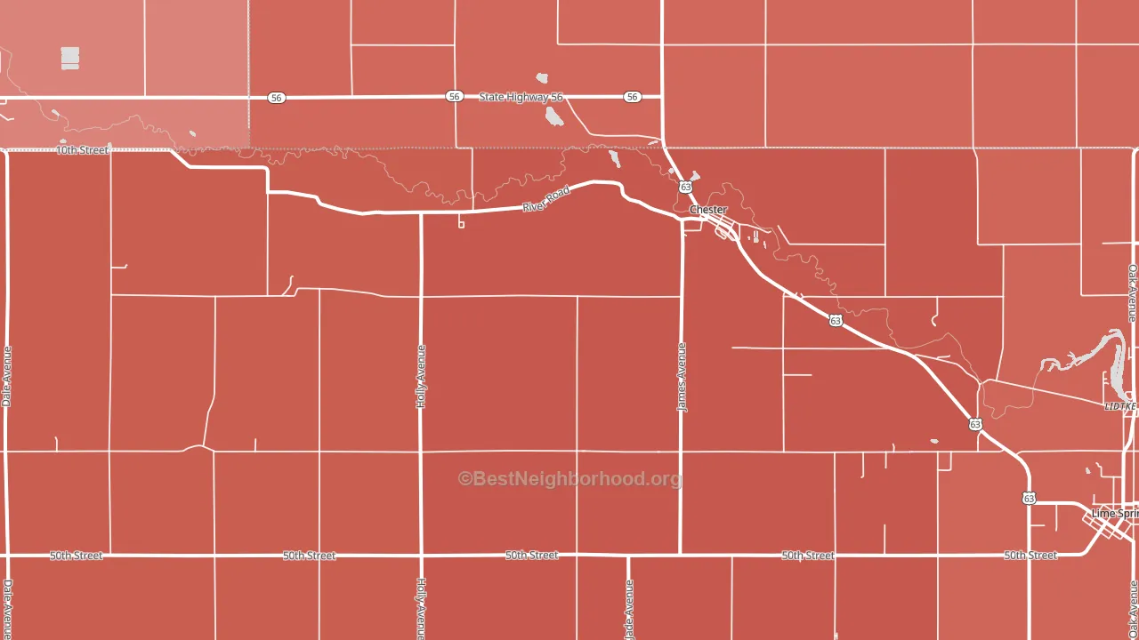 Chester, IA block-group political-lean map
