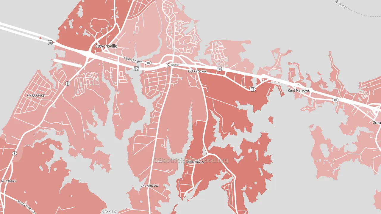 Chester, MD block-group political-lean map