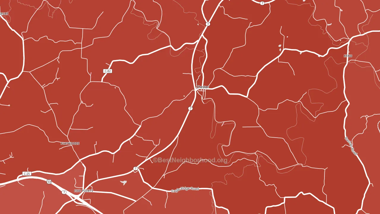 Chester, OH block-group political-lean map