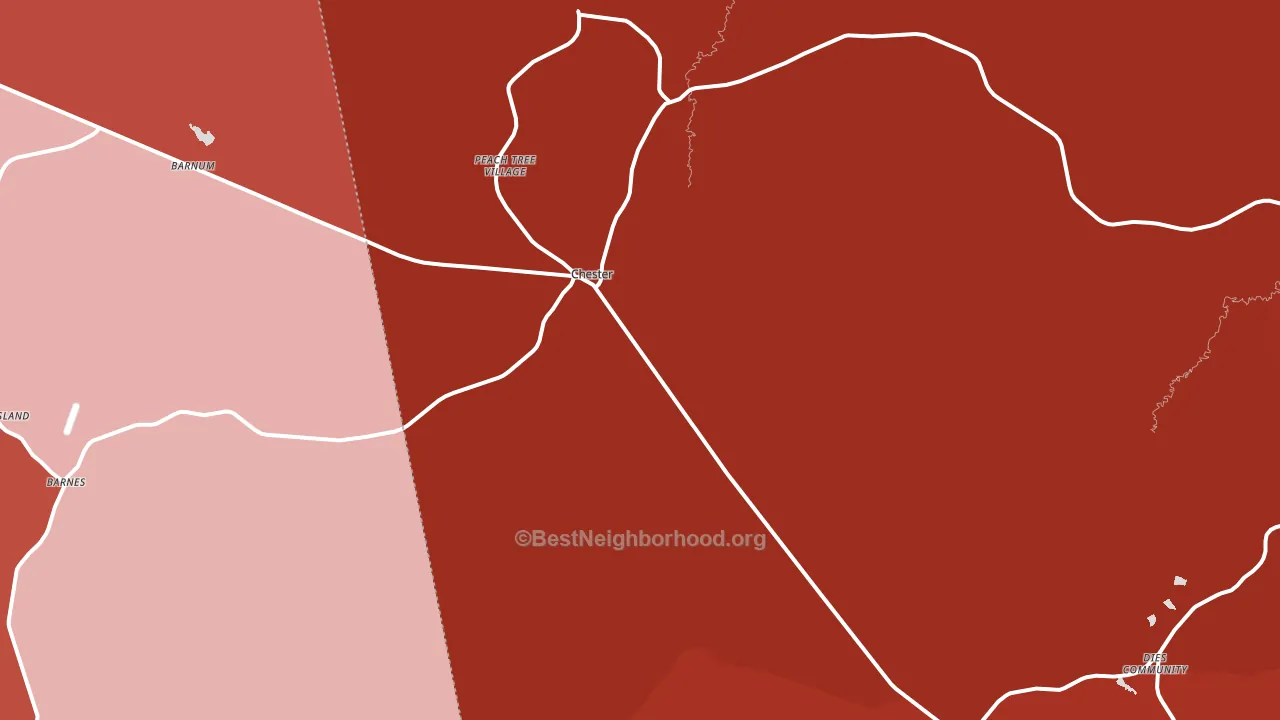 Chester, TX block-group political-lean map