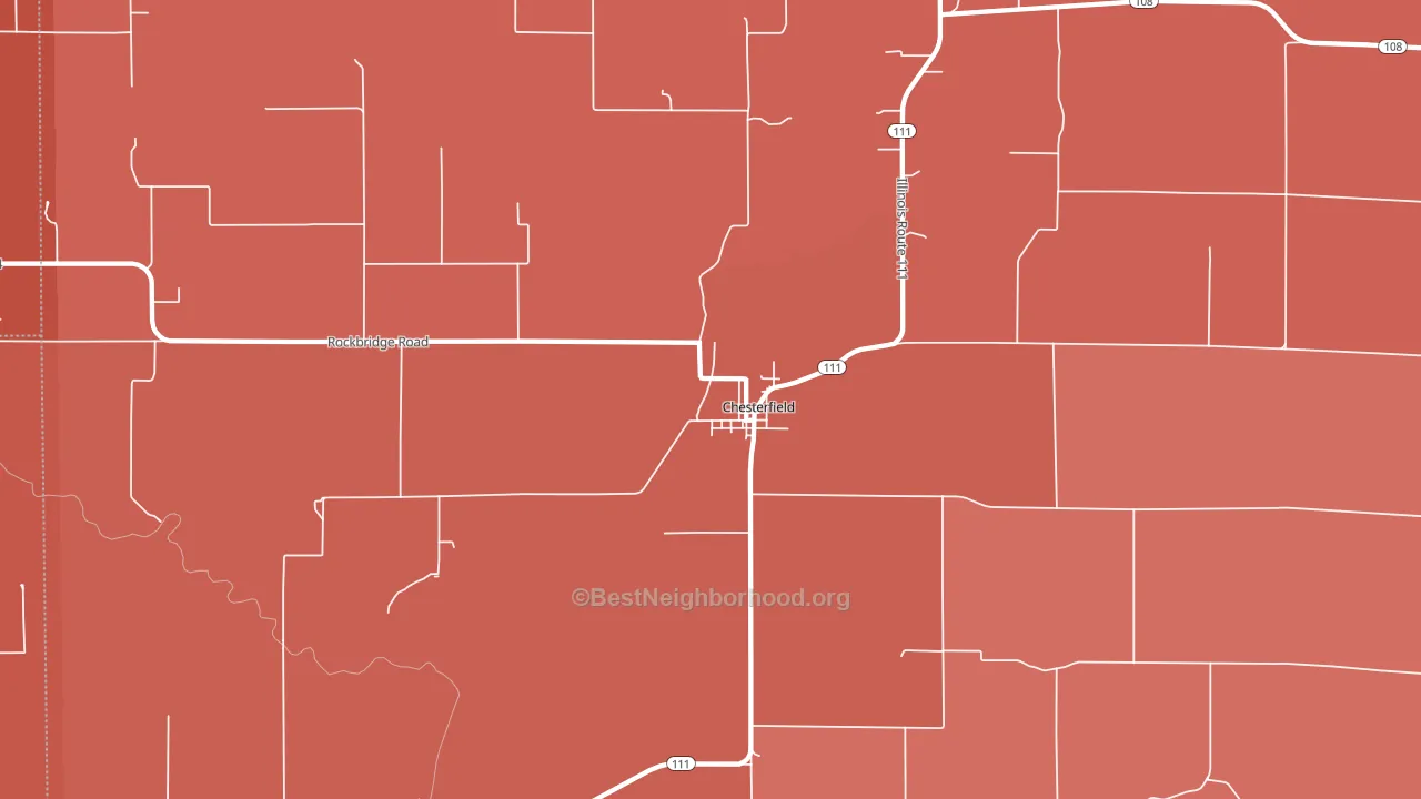 Chesterfield, IL block-group political-lean map