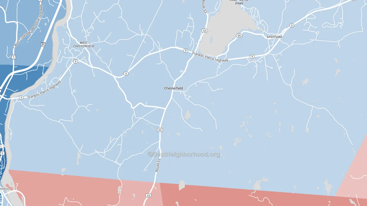 Chesterfield, NH block-group political-lean map