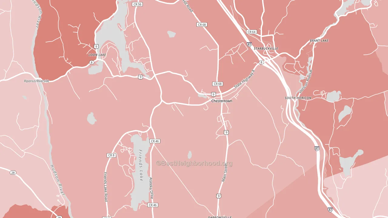 Chestertown, NY block-group political-lean map