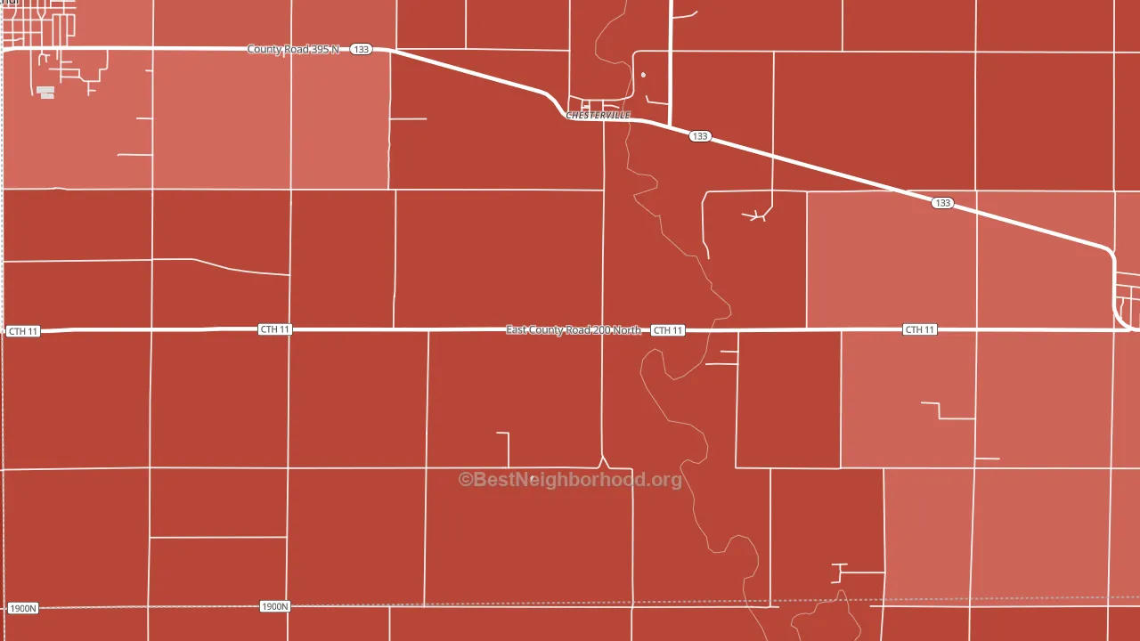 Chesterville, IL block-group political-lean map