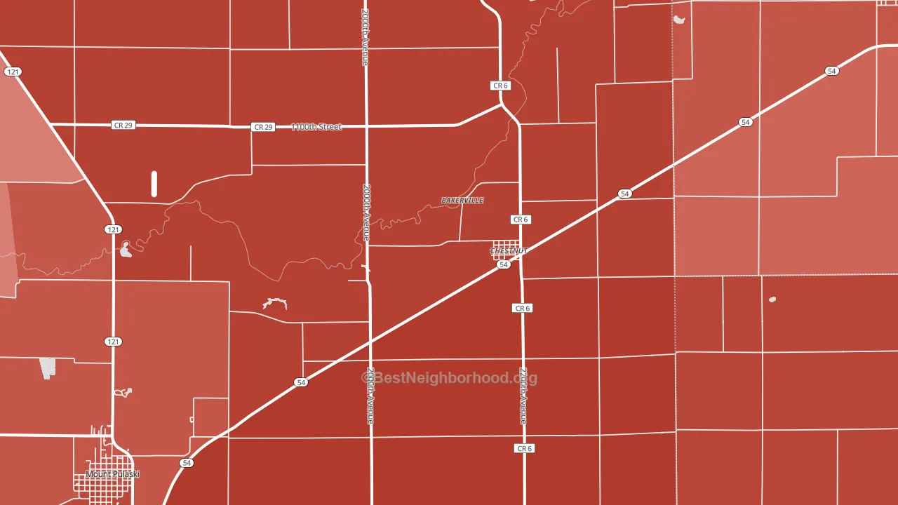 Chestnut, IL block-group political-lean map