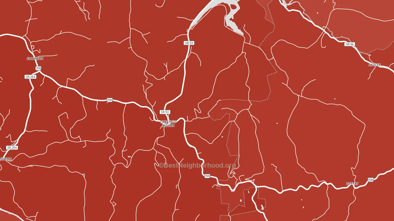 Chestnut Mound, TN block-group political-lean map