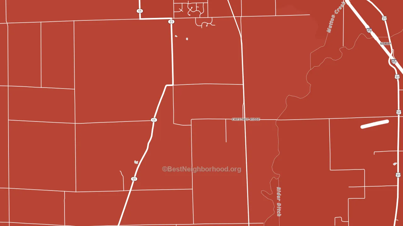 Chestnut Ridge, IN block-group political-lean map