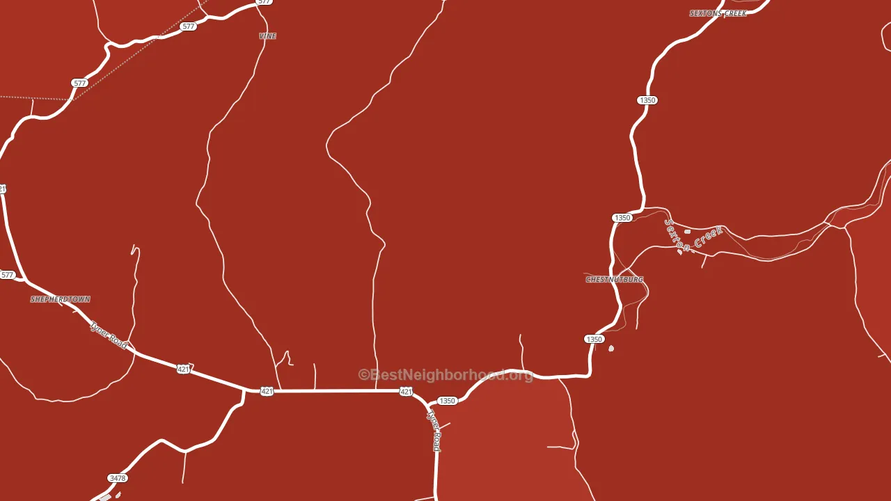 Chestnutburg, KY block-group political-lean map
