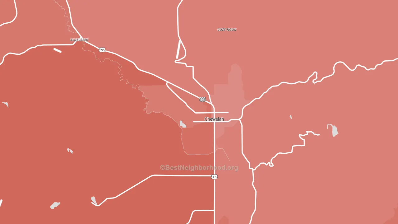 Chewelah, WA block-group political-lean map