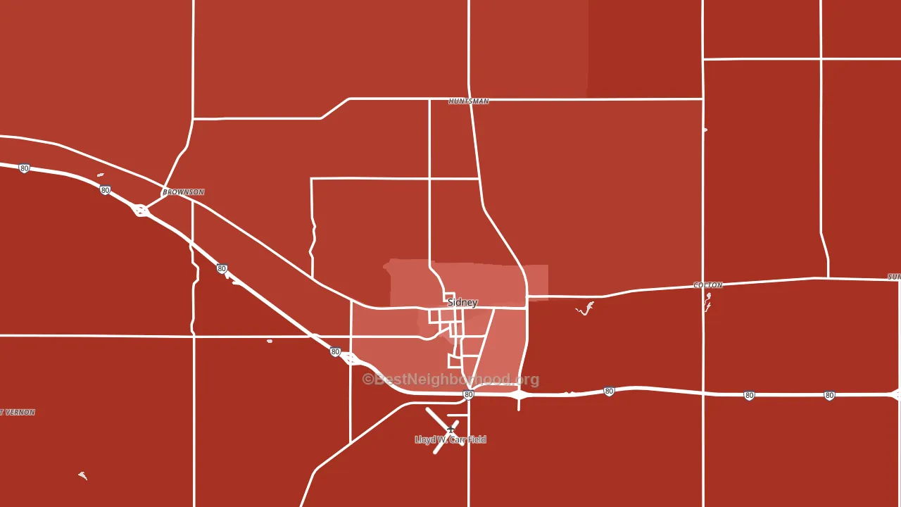 Cheyenne County, NE block-group political-lean map