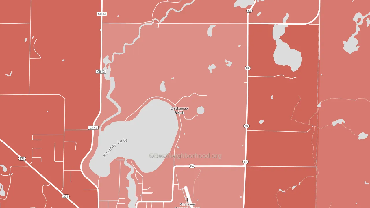 Chickamaw Beach, MN block-group political-lean map
