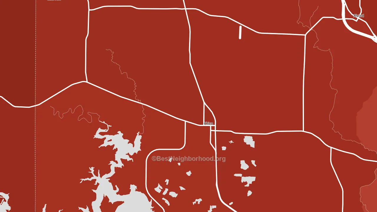 Chico, TX block-group political-lean map