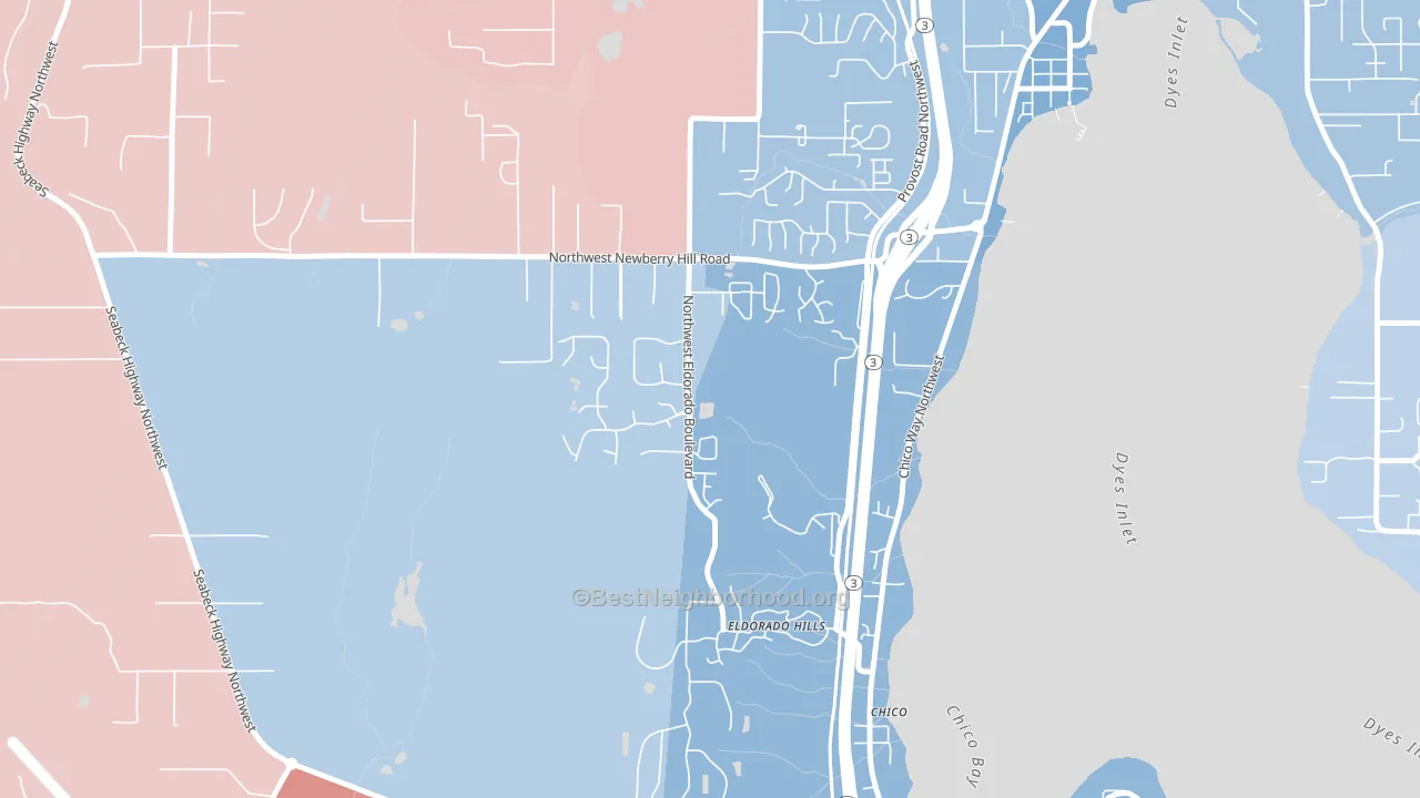 Chico, WA block-group political-lean map