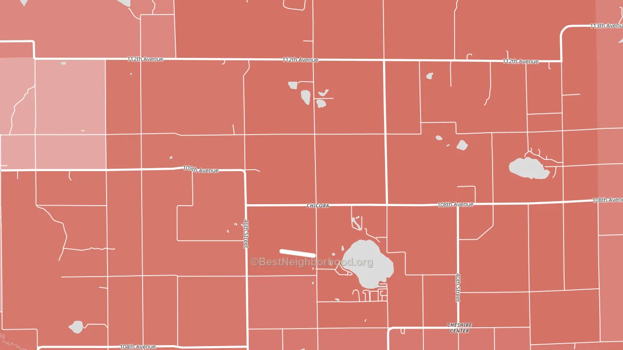 Chicora, MI block-group political-lean map