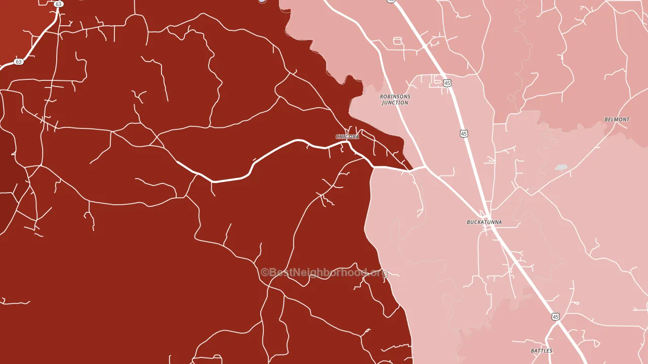 Chicora, MS block-group political-lean map