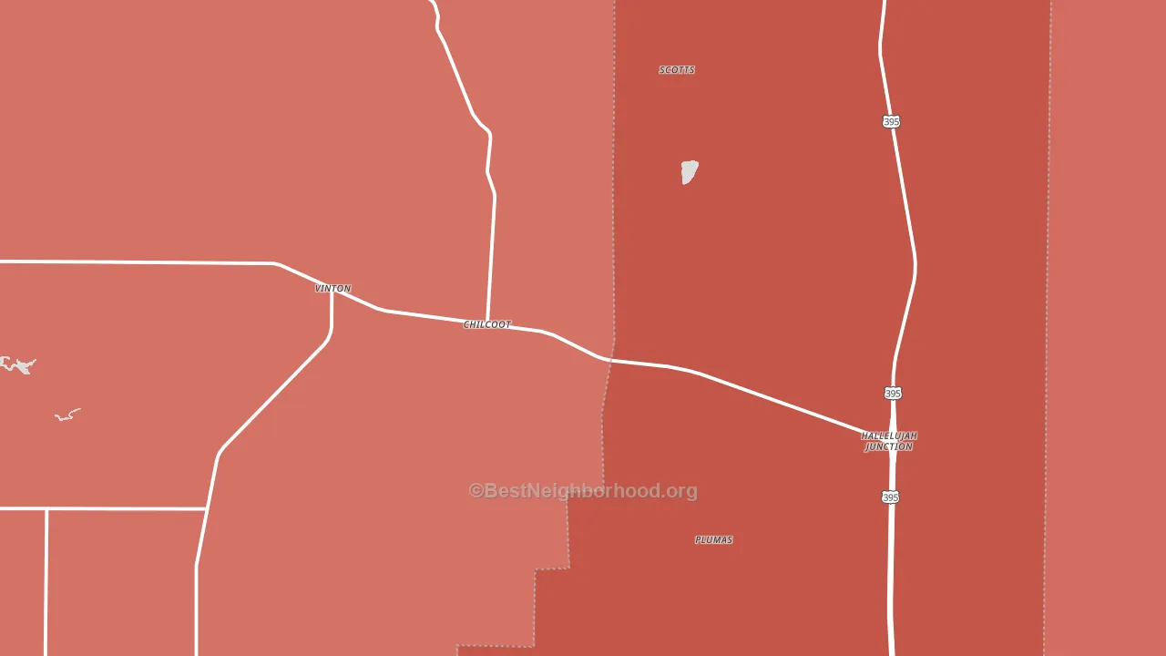 Chilcoot, CA block-group political-lean map