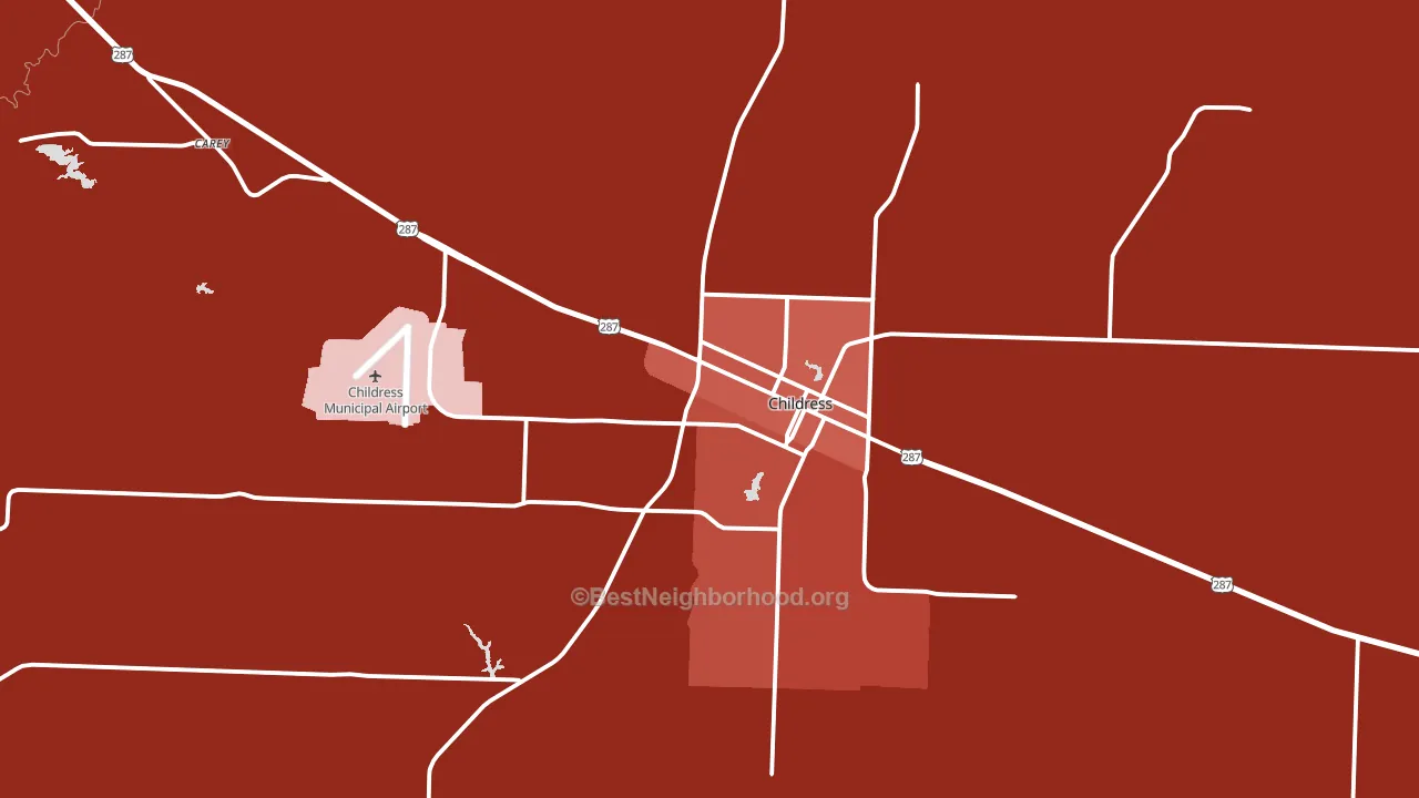 Childress County, TX block-group political-lean map
