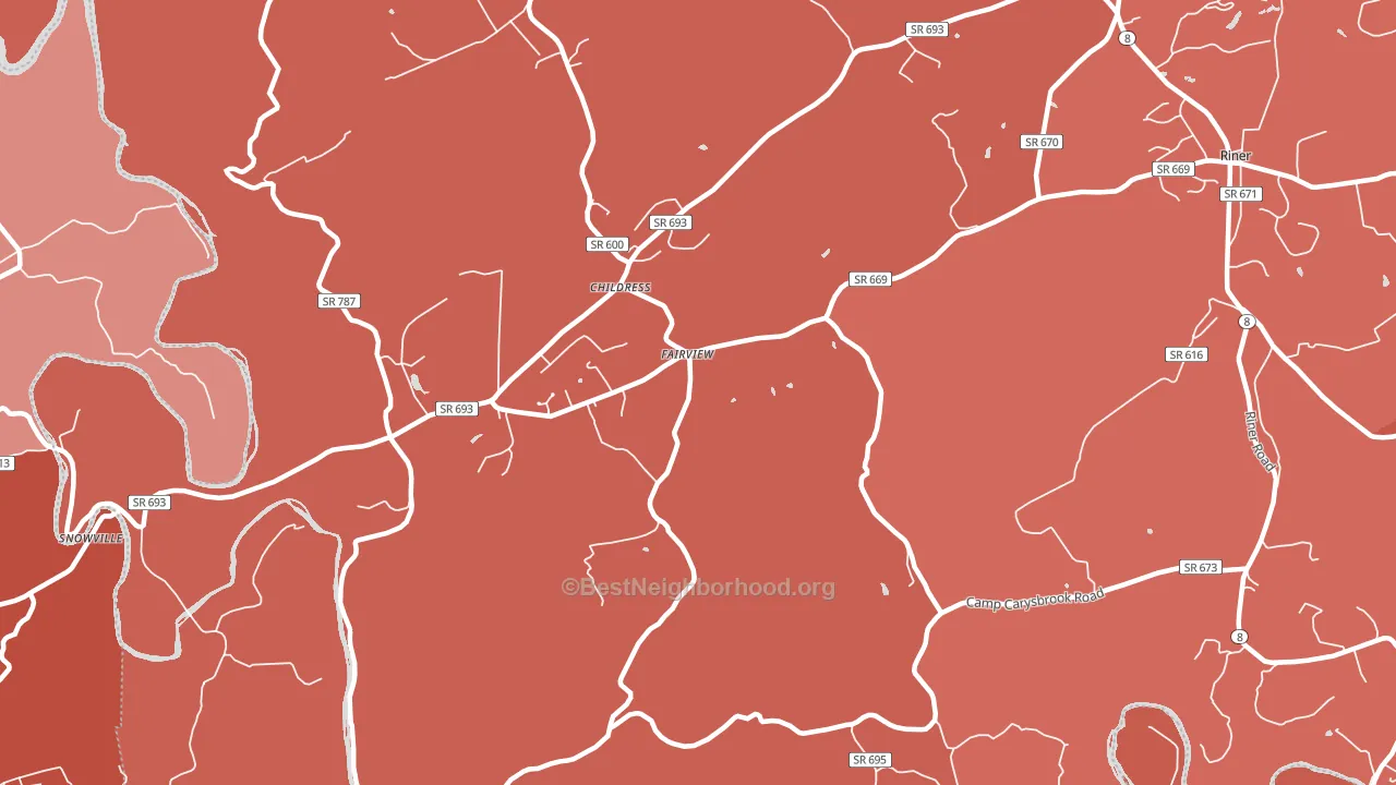 Childress, VA block-group political-lean map
