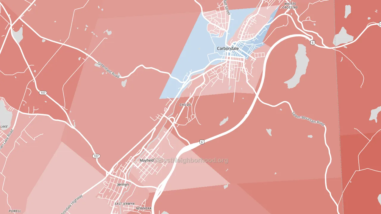 Childs, PA block-group political-lean map