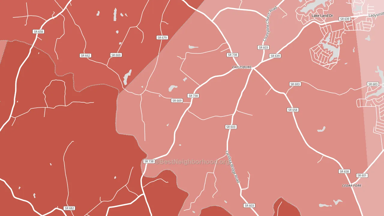 Chilesburg, VA block-group political-lean map