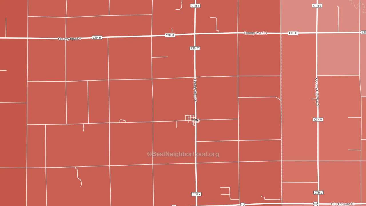 Chili, WI block-group political-lean map