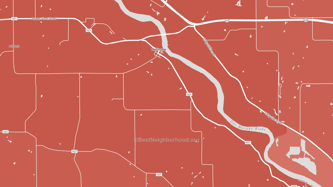 Chillicothe, IA block-group political-lean map