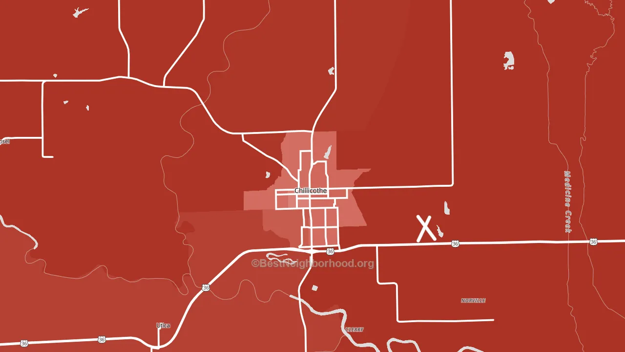 Chillicothe, MO block-group political-lean map