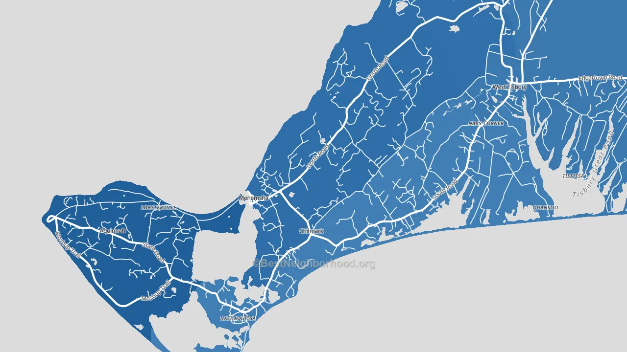 Chilmark, MA block-group political-lean map