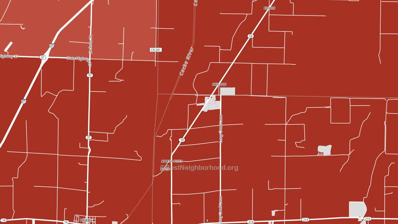 Chilson, AR block-group political-lean map