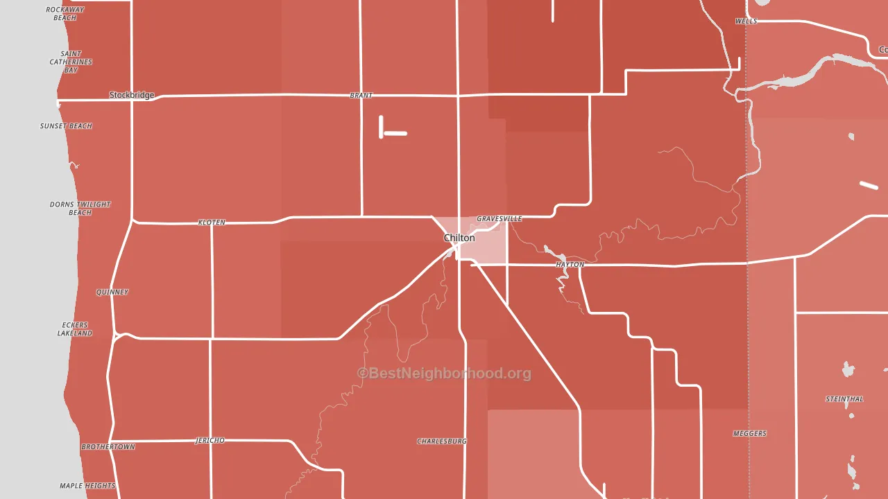 Chilton, WI block-group political-lean map