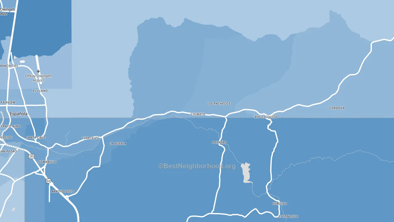 Chimayo, NM block-group political-lean map