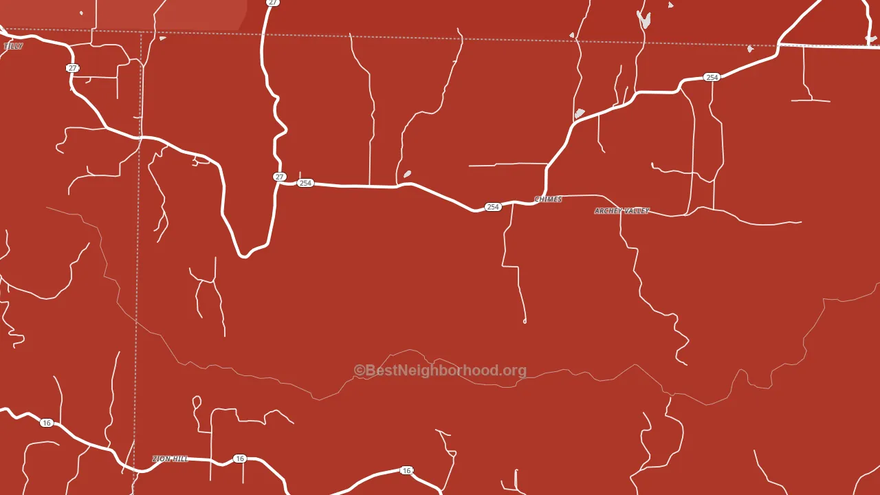 Chimes, AR block-group political-lean map