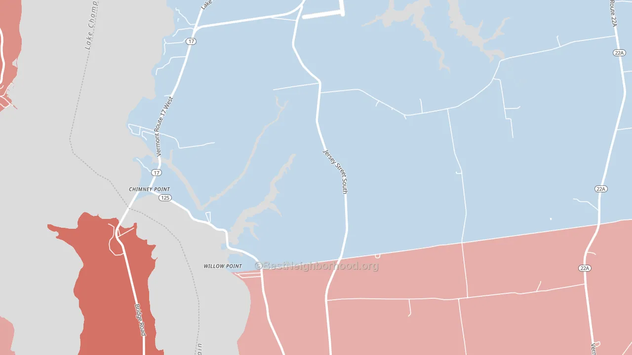 Chimney Point, VT block-group political-lean map