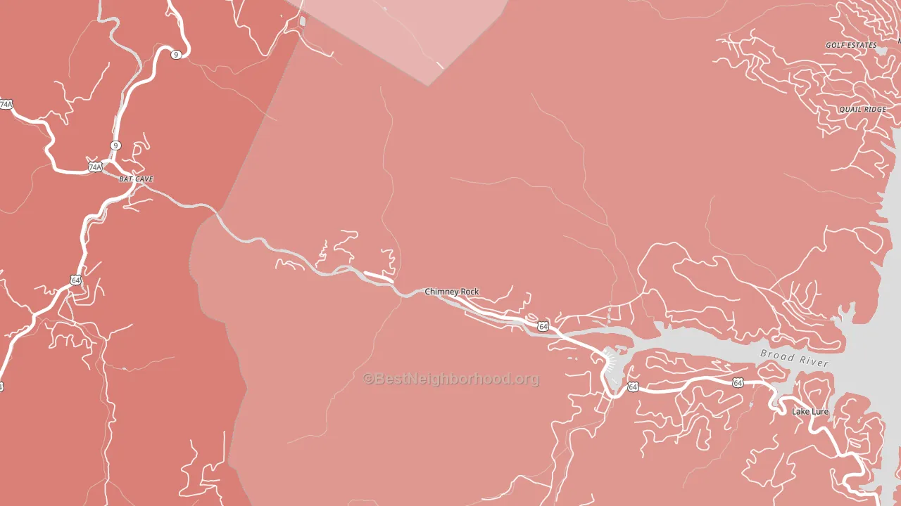 Chimney Rock Village, NC block-group political-lean map