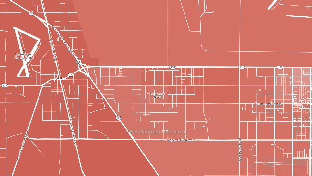China Lake Acres, CA block-group political-lean map
