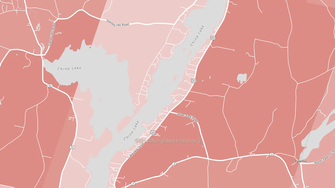 China, ME block-group political-lean map