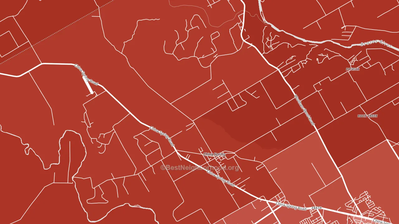 China Spring, TX block-group political-lean map