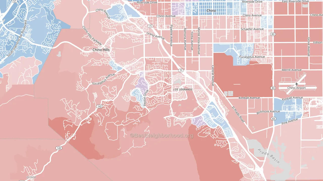 Chino Hills, CA block-group political-lean map