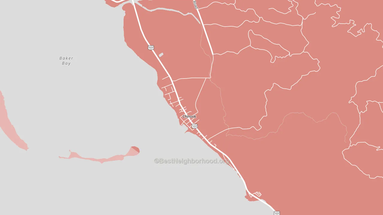 Chinook, WA block-group political-lean map