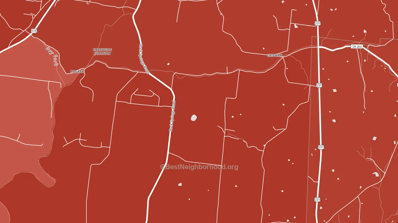 Chipman, TN block-group political-lean map