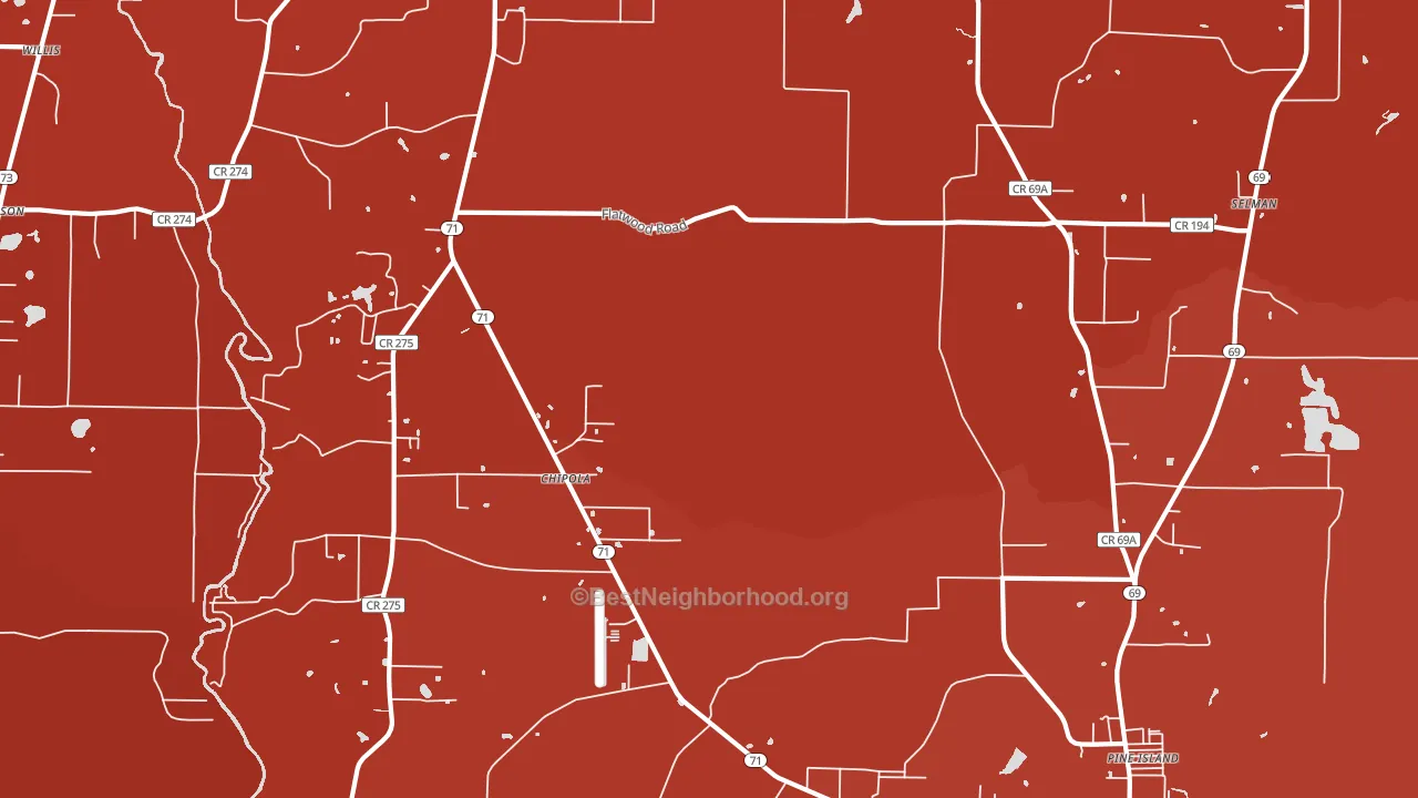 Chipola, FL block-group political-lean map