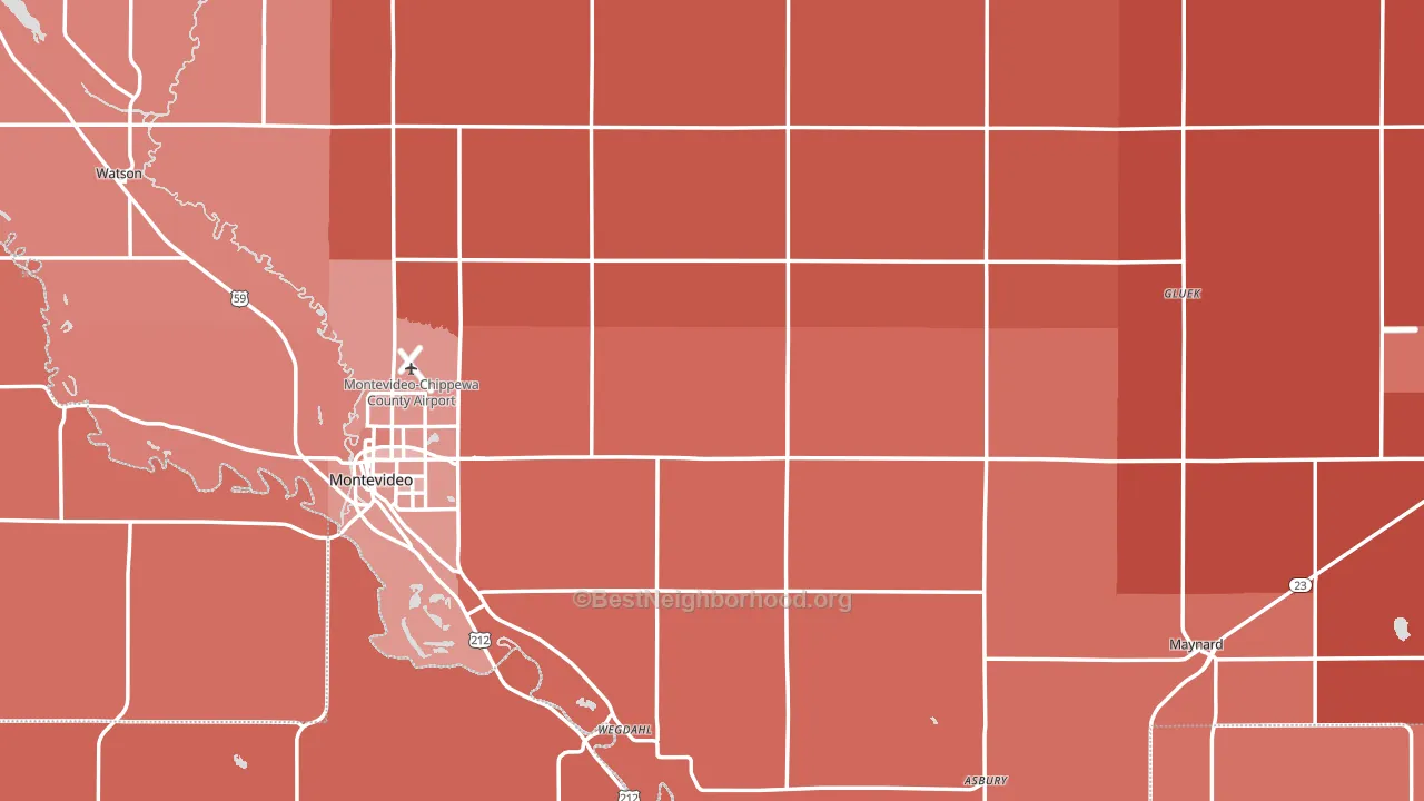 Chippewa County, MN block-group political-lean map