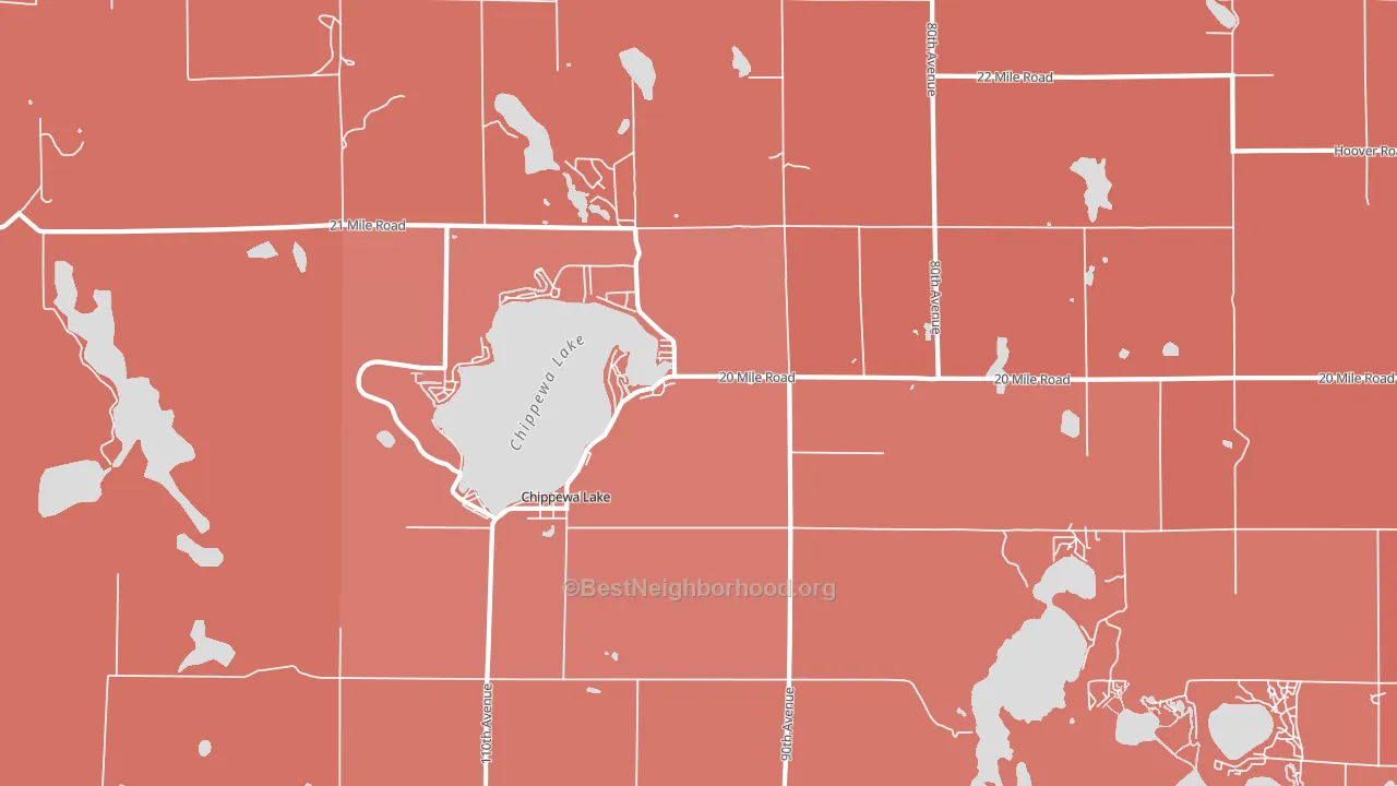 Chippewa Lake, MI block-group political-lean map