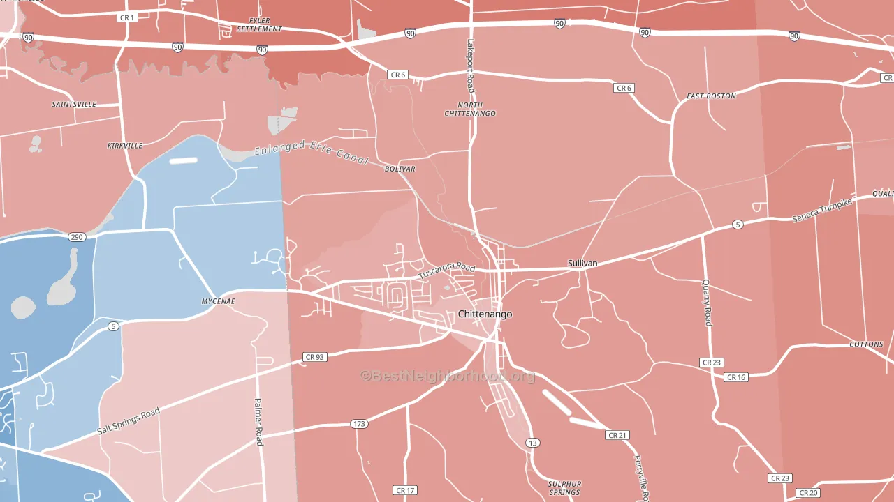 Chittenango, NY block-group political-lean map